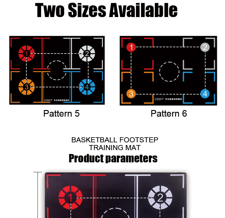 Super Big Basketball Training Mat Crossover Steps Training System Anti-Slip Mat Super Big Basketball Training Mat Crossover Steps Training System Anti-Slip Mat